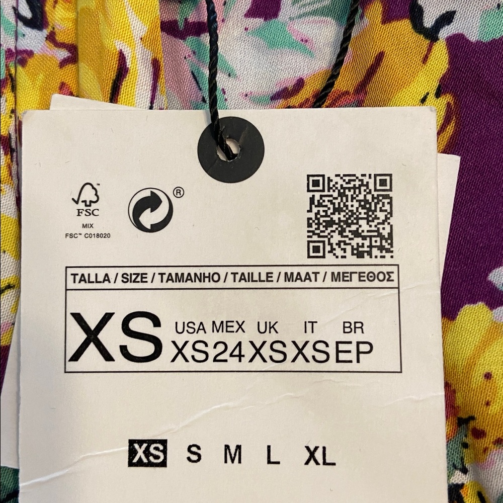 Zara The Bianca Bermuda Multicolor Floral size XS brand new inseam 10”waist 26” - Picture 5 of 12